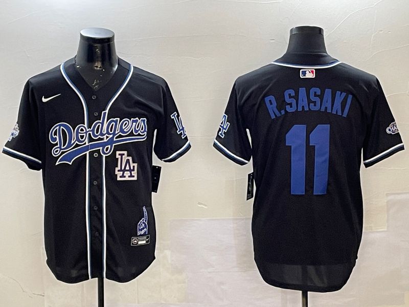 Men Los Angeles Dodgers 11 R.Sasaki Black Fashion Game 2025 Nike MLB Jersey style 12